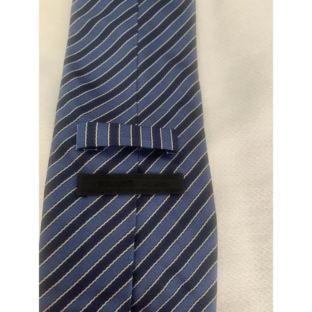 Prada Men’s Tie ( Black & Blue Striped )